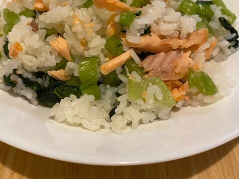 簡単！鮭と野沢菜の混ぜご飯